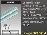  máng đèn công nghiệp duhal 1m2 18w TDH118 