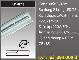  máng đèn công nghiệp duhal 1m2 2x18w LDH218 