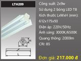  máng đèn công ngiệp duhal 6 tấc 0,6m 2x9w LTH209 