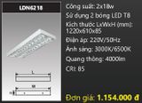  máng đèn lắp nổi duhal 2 bóng 1m2 2 x18w LDN6218 