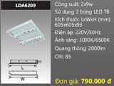  máng đèn phản quang âm trần duhal 2 bóng 6 tấc 0,6m 2x9w LDA6209 