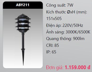  đèn rọi led chiếu điểm, rọi điểm, cắm cỏ quan sát sân vườn duhal aby211 5w 