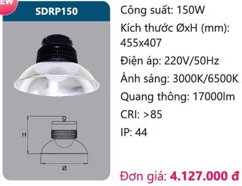  ĐÈN LED NHÀ XƯỞNG CÔNG NGHIỆP DUHAL 150W SDRP150 / SDRP 150 