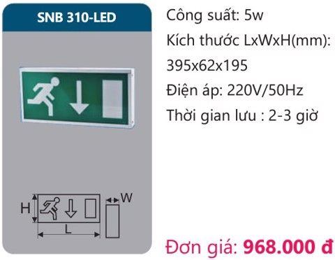 ĐÈN EXIT THOÁT HIỂM DUHAL SNB 310 LED