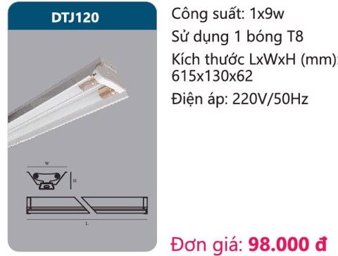  ĐÈN LED CÔNG NGHIỆP CHÓA SƠN TĨNH ĐIỆN DUHAL DTJ120 