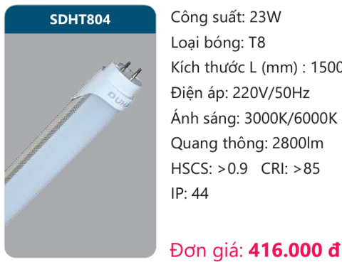 BÓNG ĐÈN TUÝP LED DUHAL SDHT804 ( 1m5, 23W )