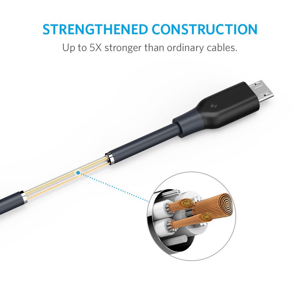 Cáp Micro USB Anker PowerLine - Dài 0.9m - Đen
