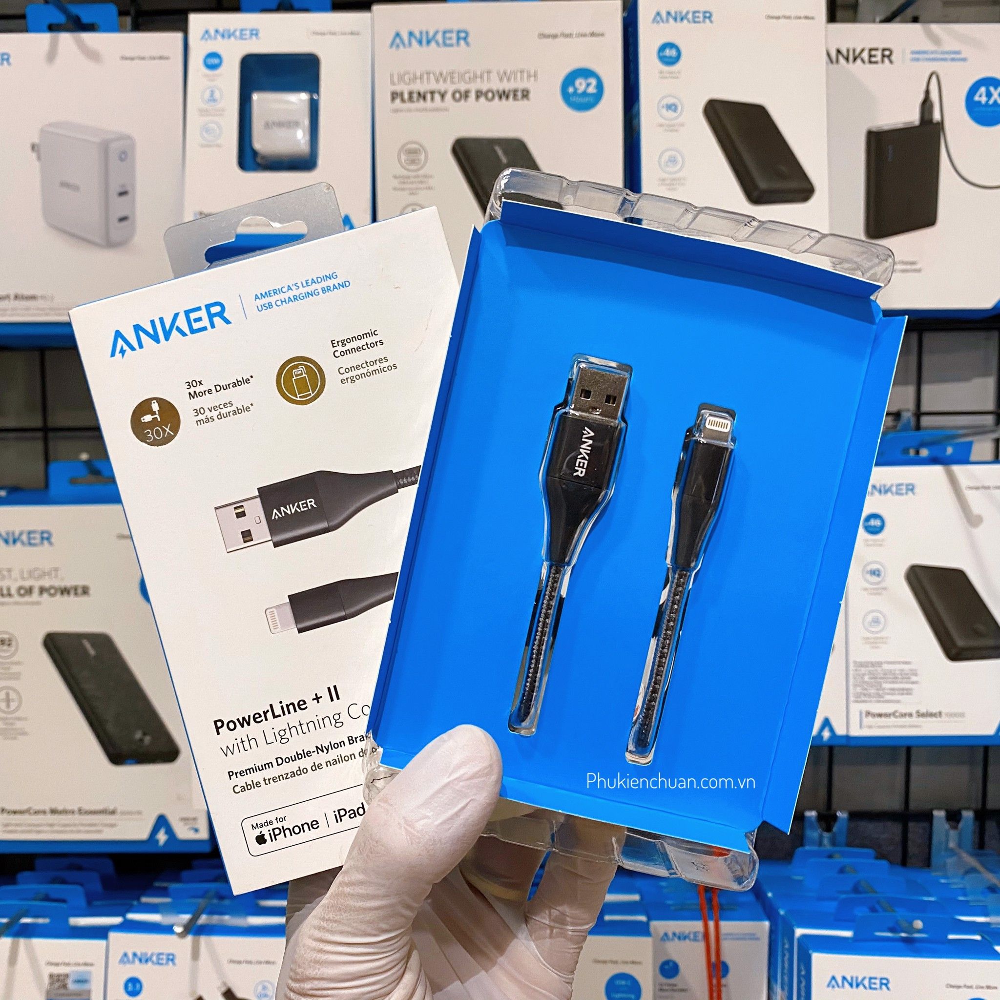 Cáp Lightning Anker PowerLine+ II - Dài 0.9m, không kèm hộp đựng - Đen