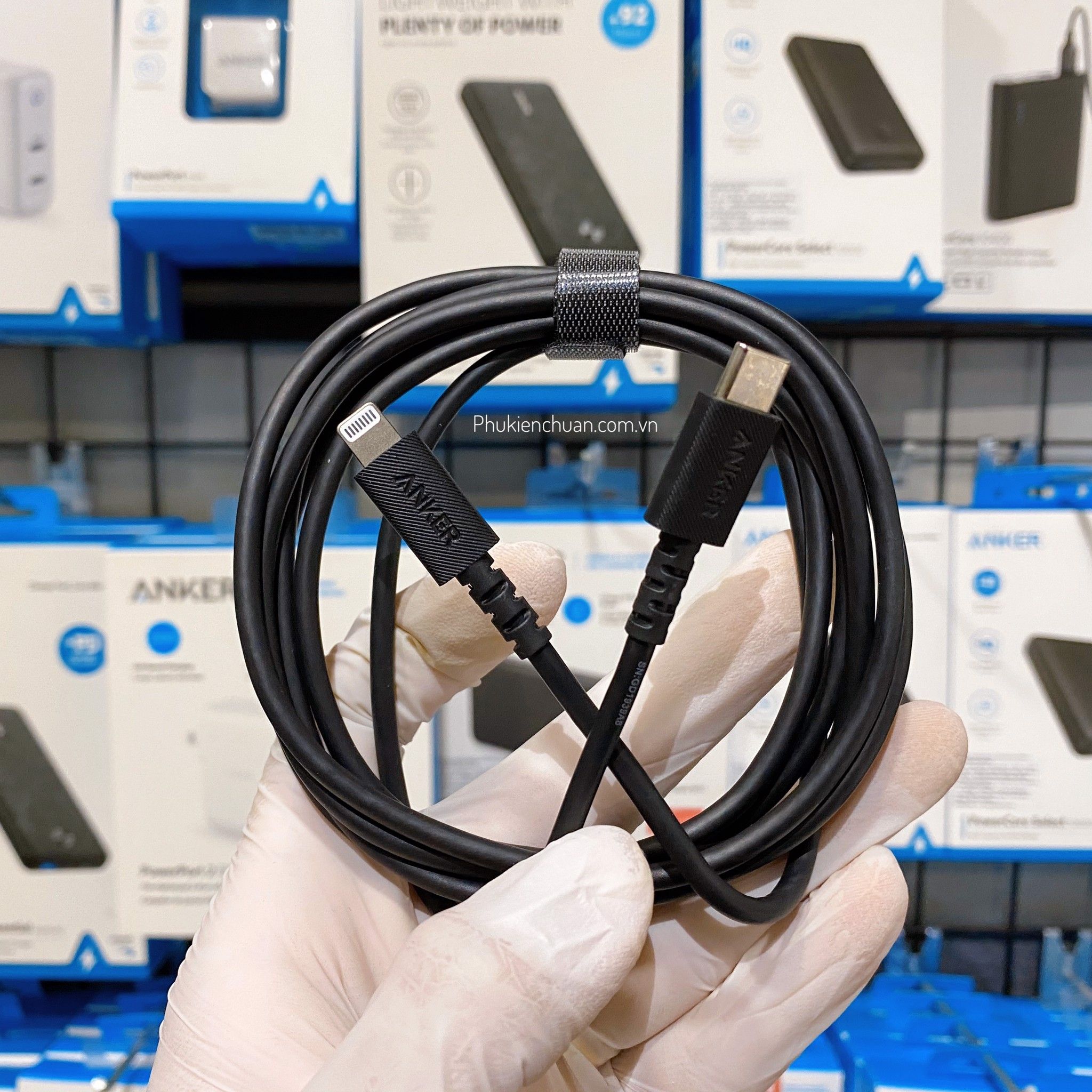 Cáp Anker PowerLine Select Lightning to USB-C, dài 1.8m - Đen