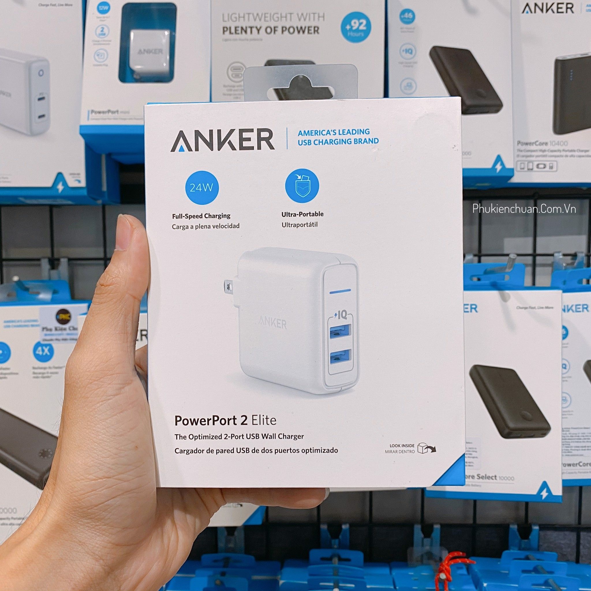 Sạc Anker PowerPort Elite 2, 24w - Trăng