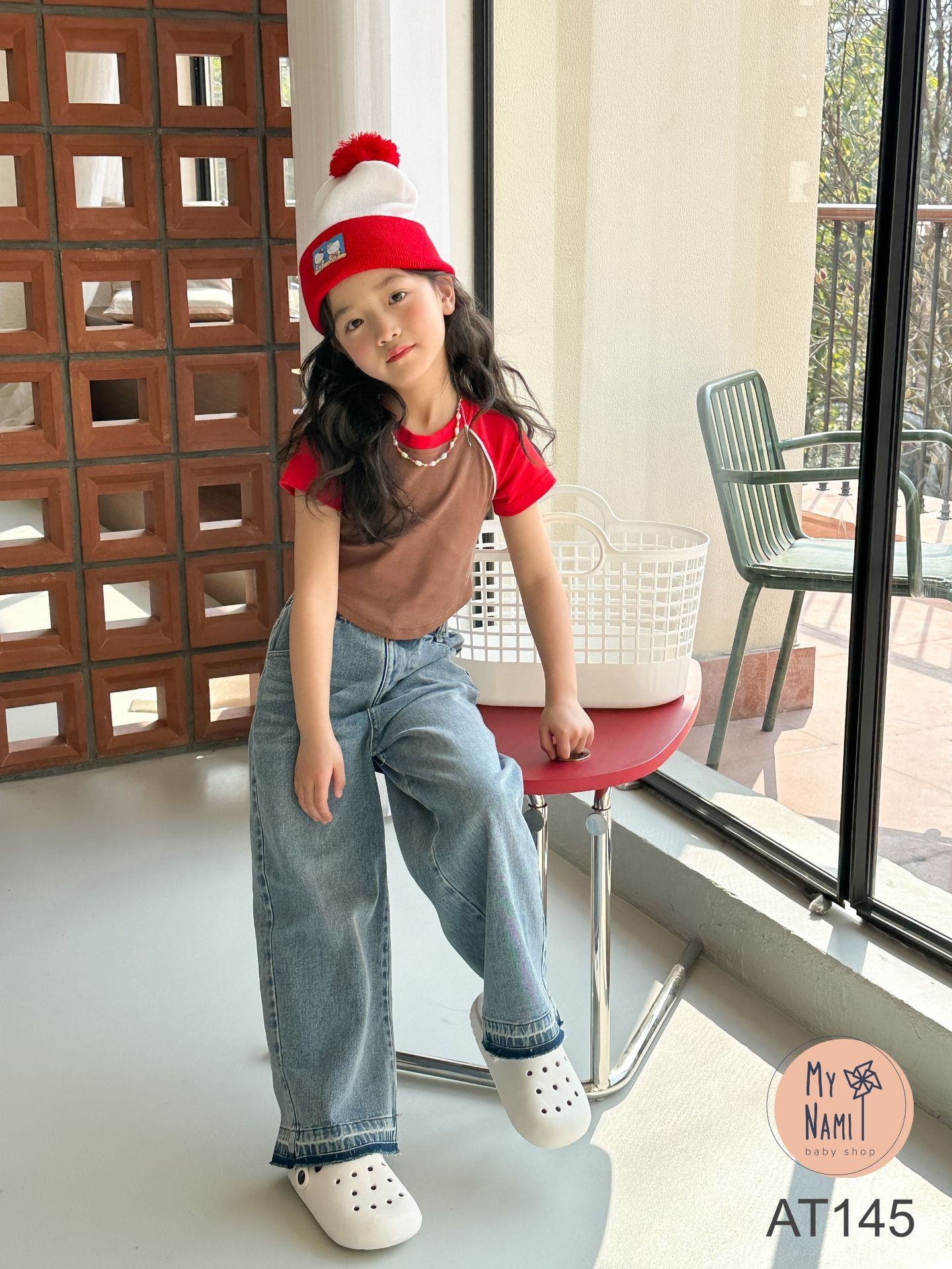AT145 - Áo thun vạt bầu - Form ngắn