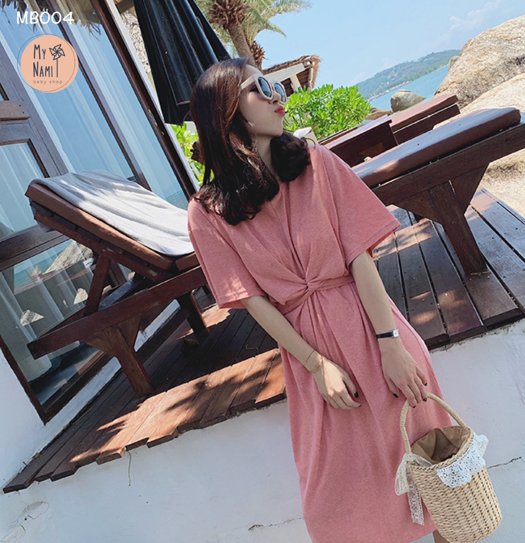 MB004 - Váy đôi mẹ và bé, chất thun, dây buộc eo