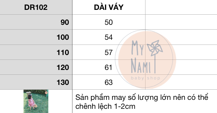 DR102 - FORM VÁY NHỎ