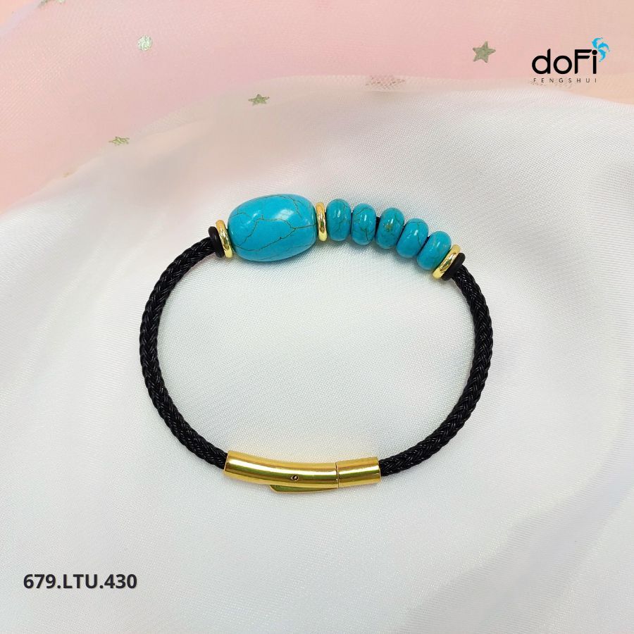  Vòng Tay Lu Thống Phối Ngũ Điếu Đá San Hô Turquoise 