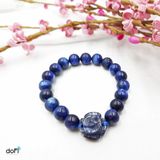  Vòng Tay Hoa Mẫu Đơn Sodalite Phối Đá Kyanite 