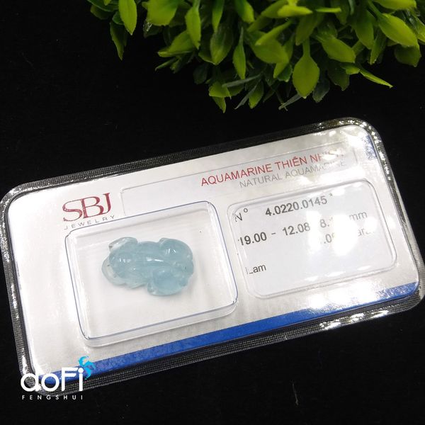  MẶT TỲ HƯU ĐÁ AQUAMARINE KIỂM ĐỊNH SBJ 