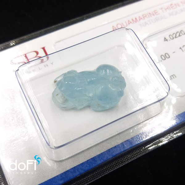  MẶT TỲ HƯU ĐÁ AQUAMARINE KIỂM ĐỊNH SBJ 