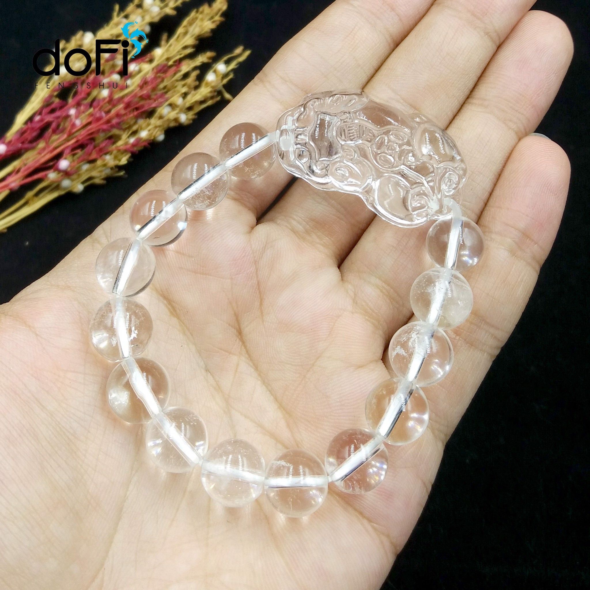  VÒNG THẠCH ANH TRẮNG PHỐI TỲ HƯU ĐÁ TOPAZ TRẮNG 