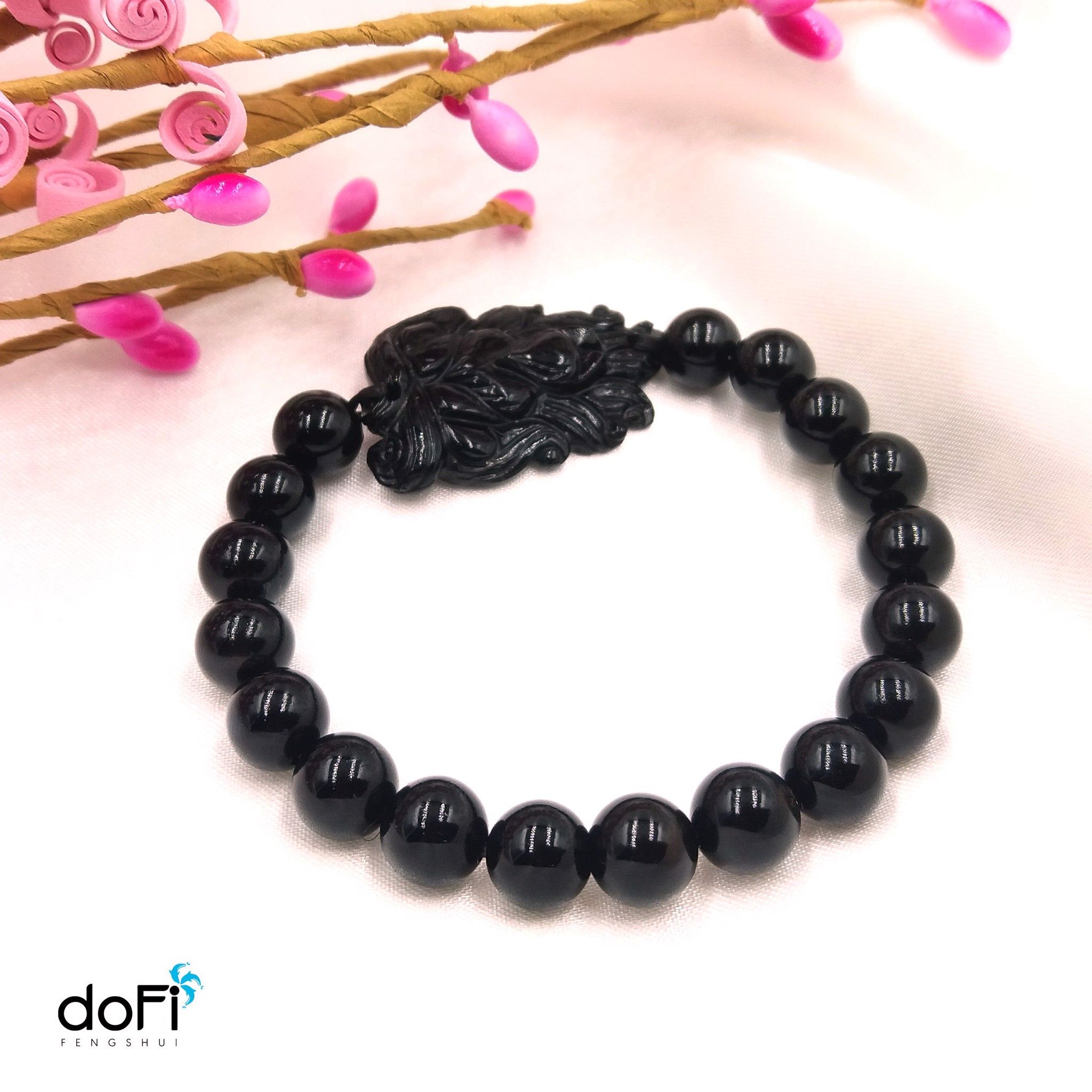  VÒNG HỒ LY TOURMALINE PHỐI ĐÁ ONYX ĐEN 