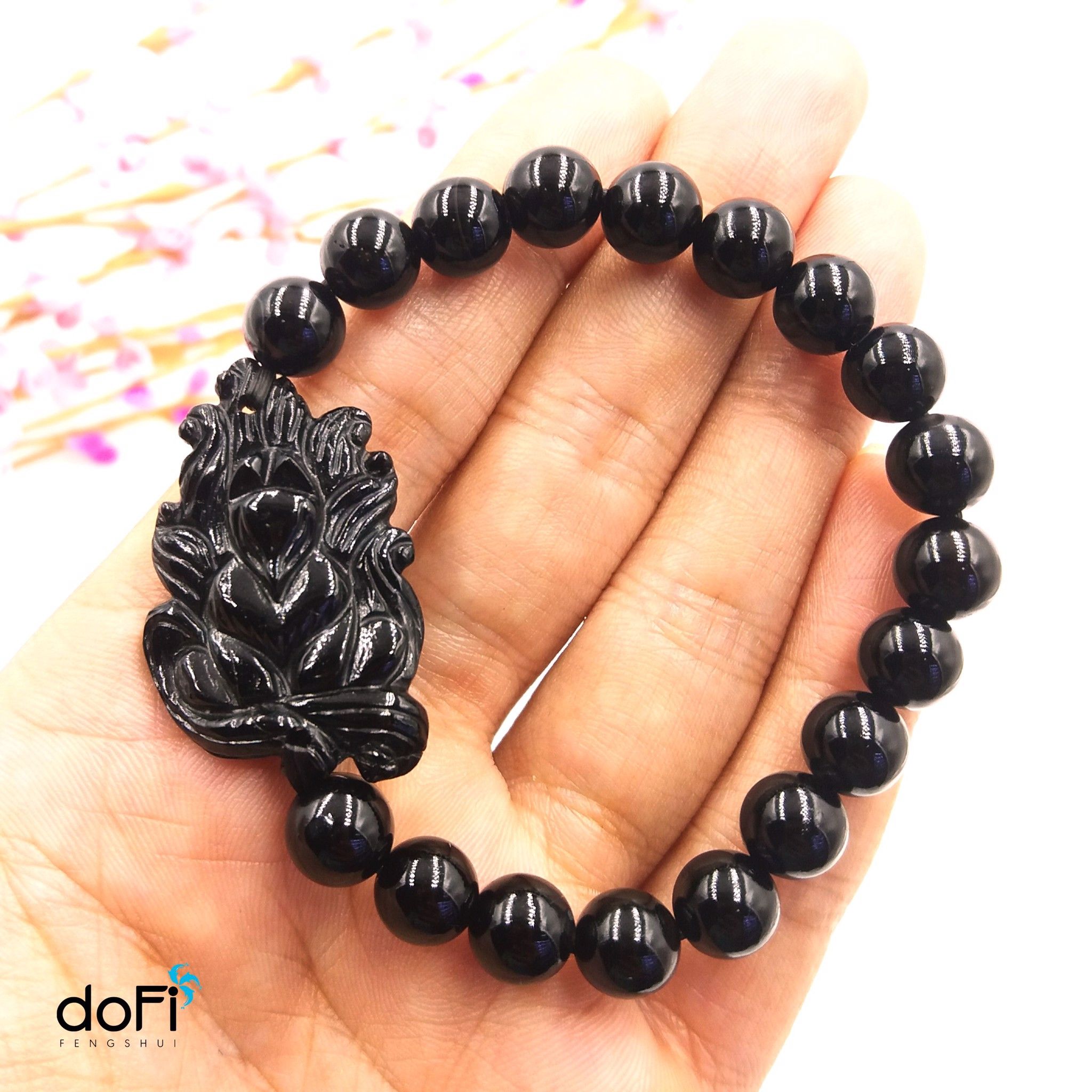  VÒNG HỒ LY TOURMALINE PHỐI ĐÁ ONYX ĐEN 