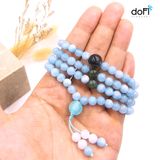  TRÀNG HẠT ĐÁ AQUAMARINE PHỐI THẠCH ANH TÓC 