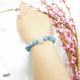  VÒNG TAY HOA MẪU ĐƠN ĐÁ AQUAMARINE 