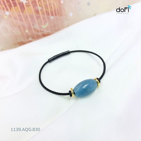  Vòng Lu Thống Hạt Gạo Aquamarine 