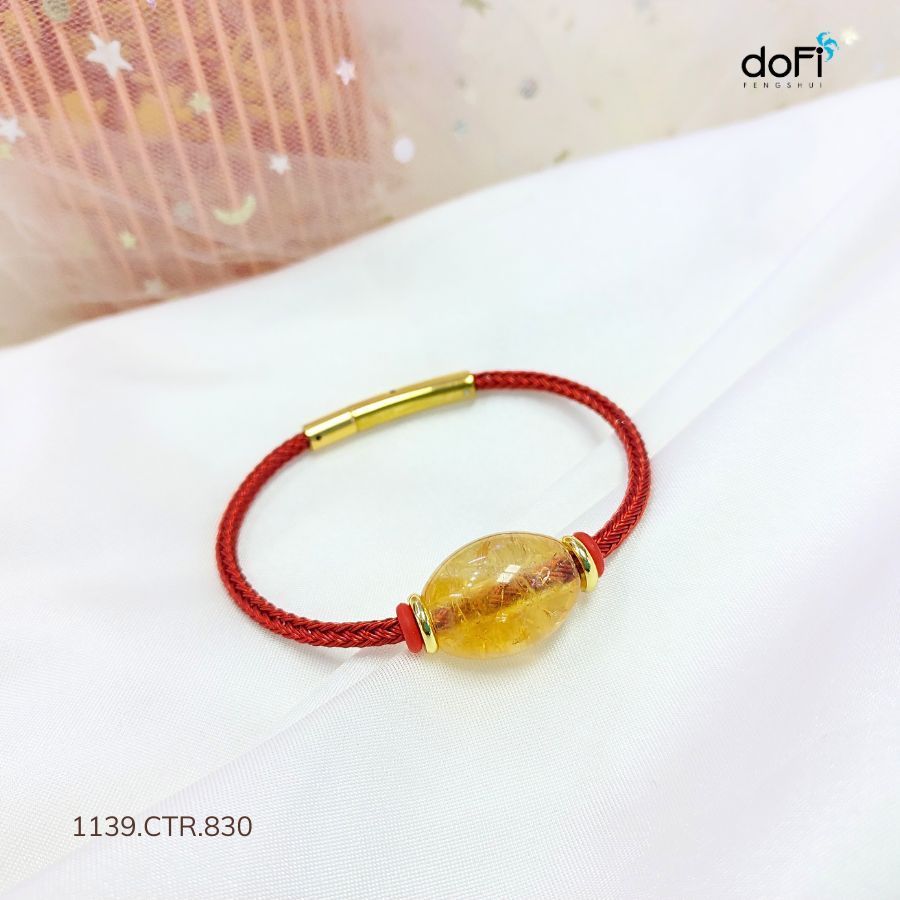  Vòng Lu Thống Hạt Gạo Đá Citrine (Thạch Anh Vàng) 