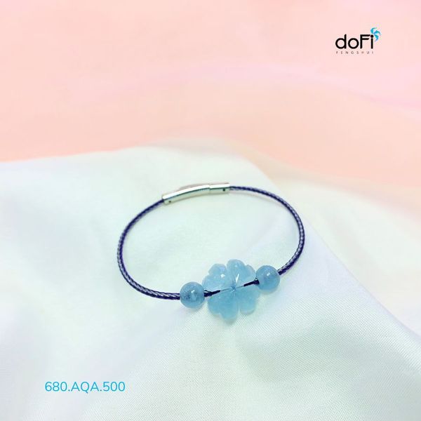  Vòng Tay Cỏ 4 Lá Aquamarine 