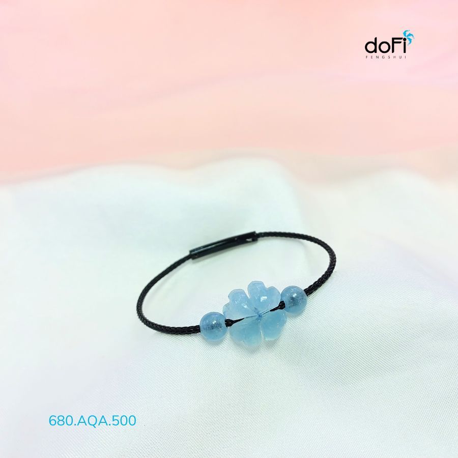  Vòng Tay Cỏ 4 Lá Aquamarine 