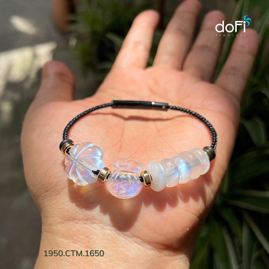  Bộ 3 Món Phối Trên Vòng: Cỏ 4 Lá, Túi Tiền, Đồng Điếu Đá Moonstone 