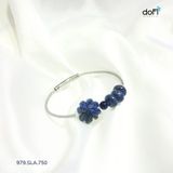  Vòng Tay Cỏ 4 Lá Sodalite Phối Đồng Điếu Lapis 