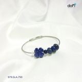  Vòng Tay Cỏ 4 Lá Sodalite Phối Đồng Điếu Lapis 