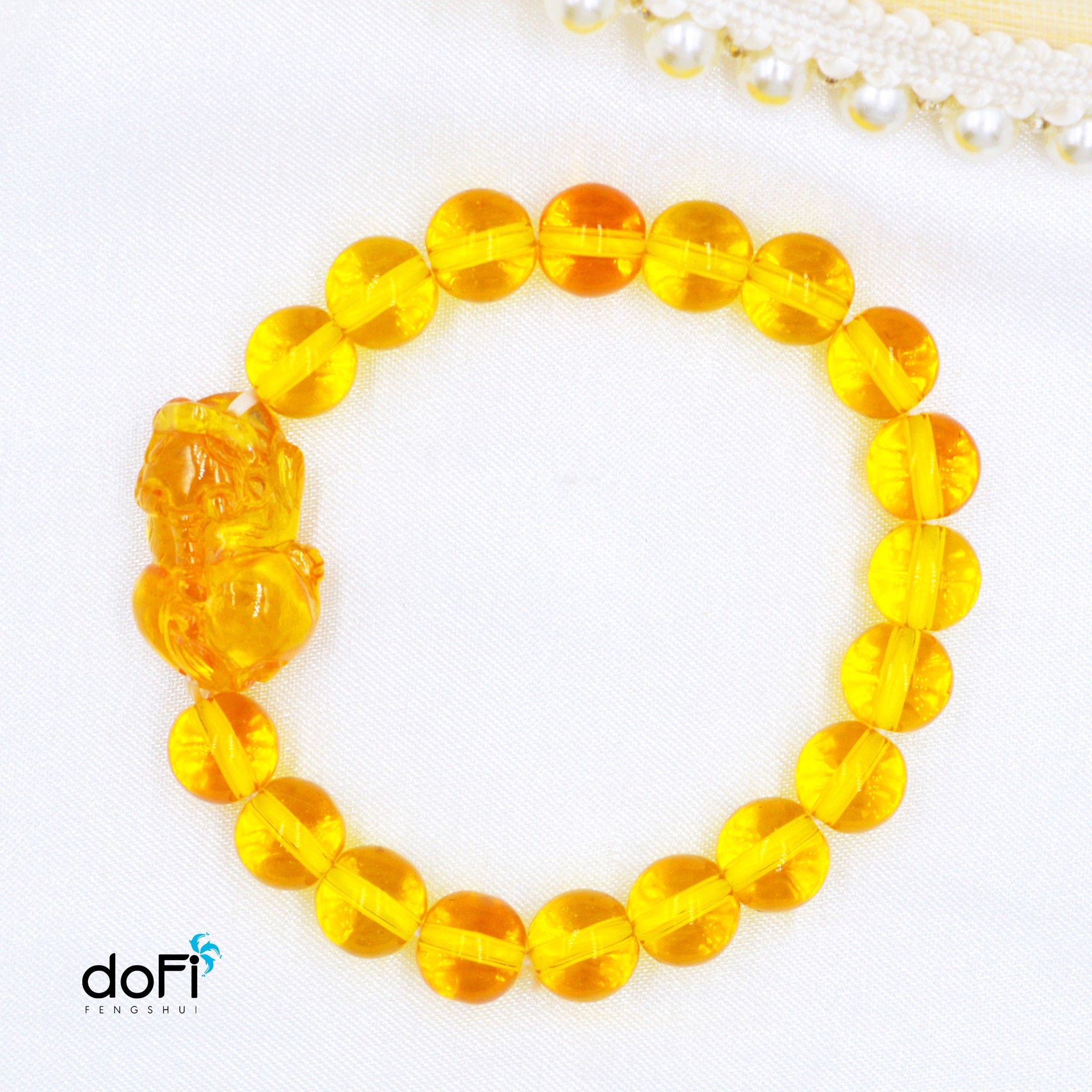  VÒNG THẠCH ANH VÀNG PHỐI TỲ HƯU TOPAZ CAO CẤP 