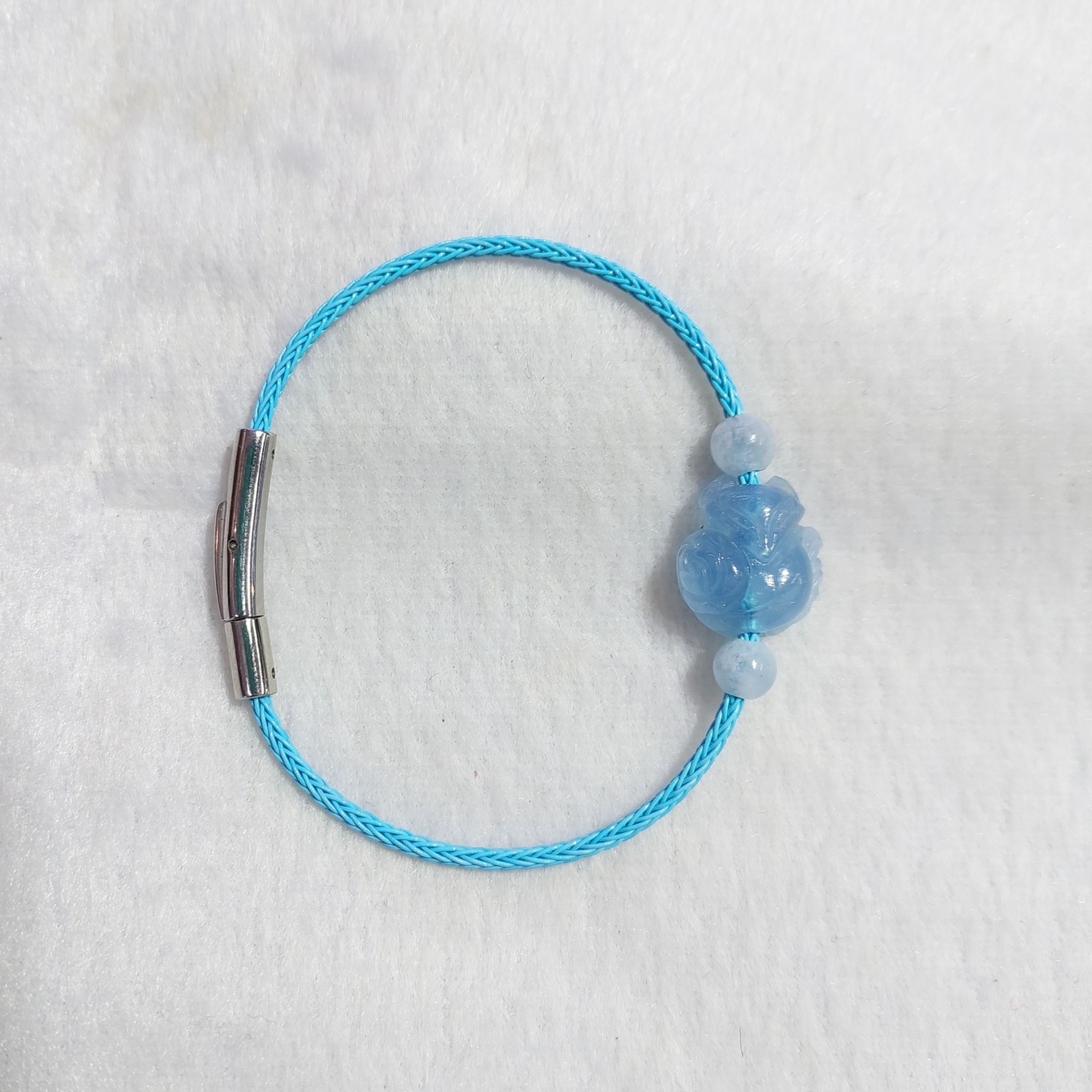Vòng Tay Hồ Ly Xuyên Cáp - Aquamarine