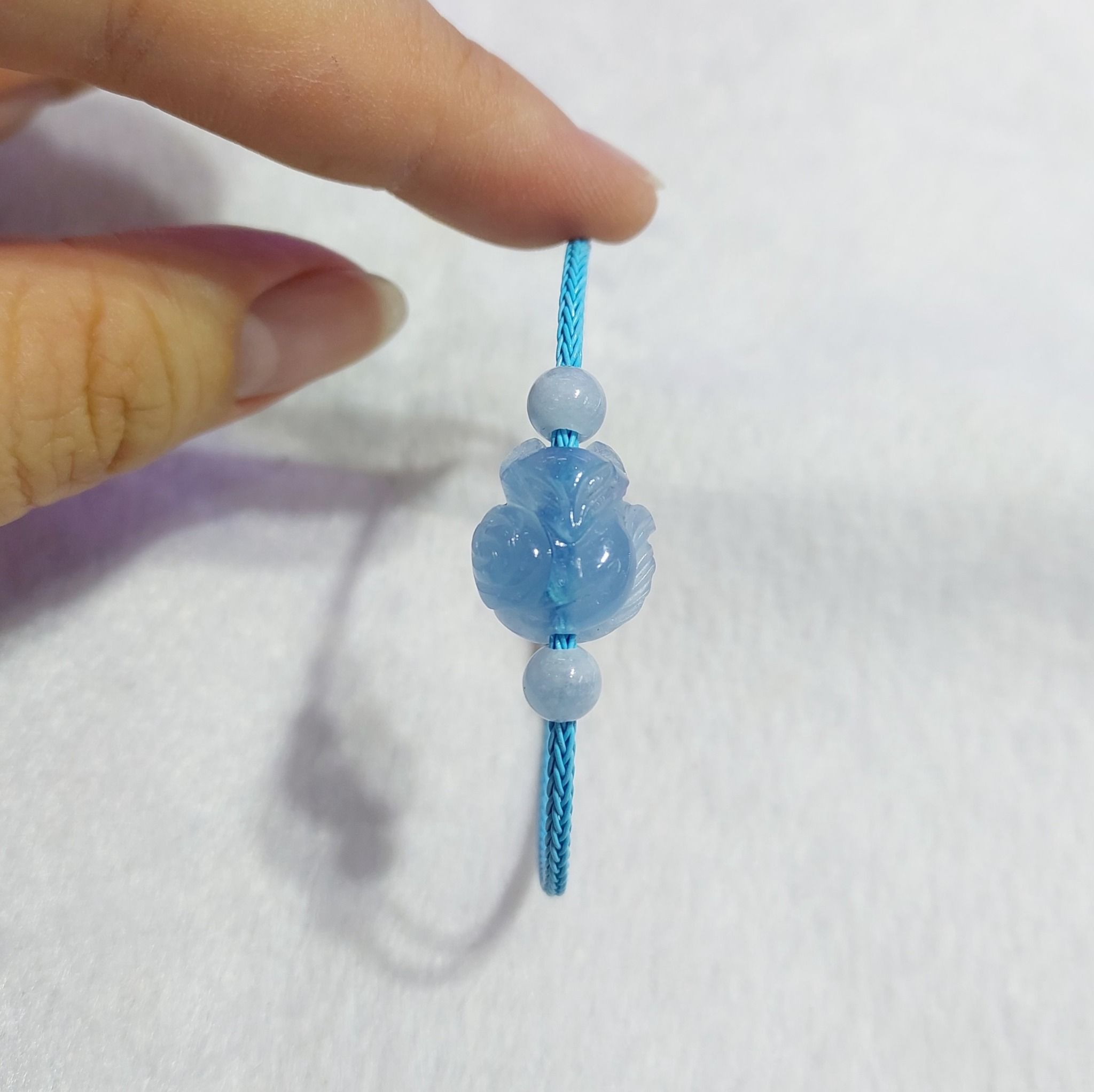 Vòng Tay Hồ Ly Xuyên Cáp - Aquamarine