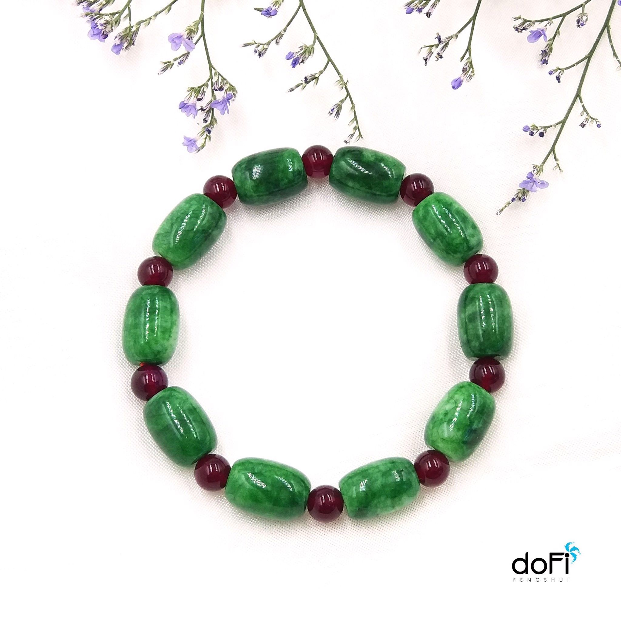  VÒNG LU THỐNG CẨM THẠCH PHỐI GARNET 8LI 