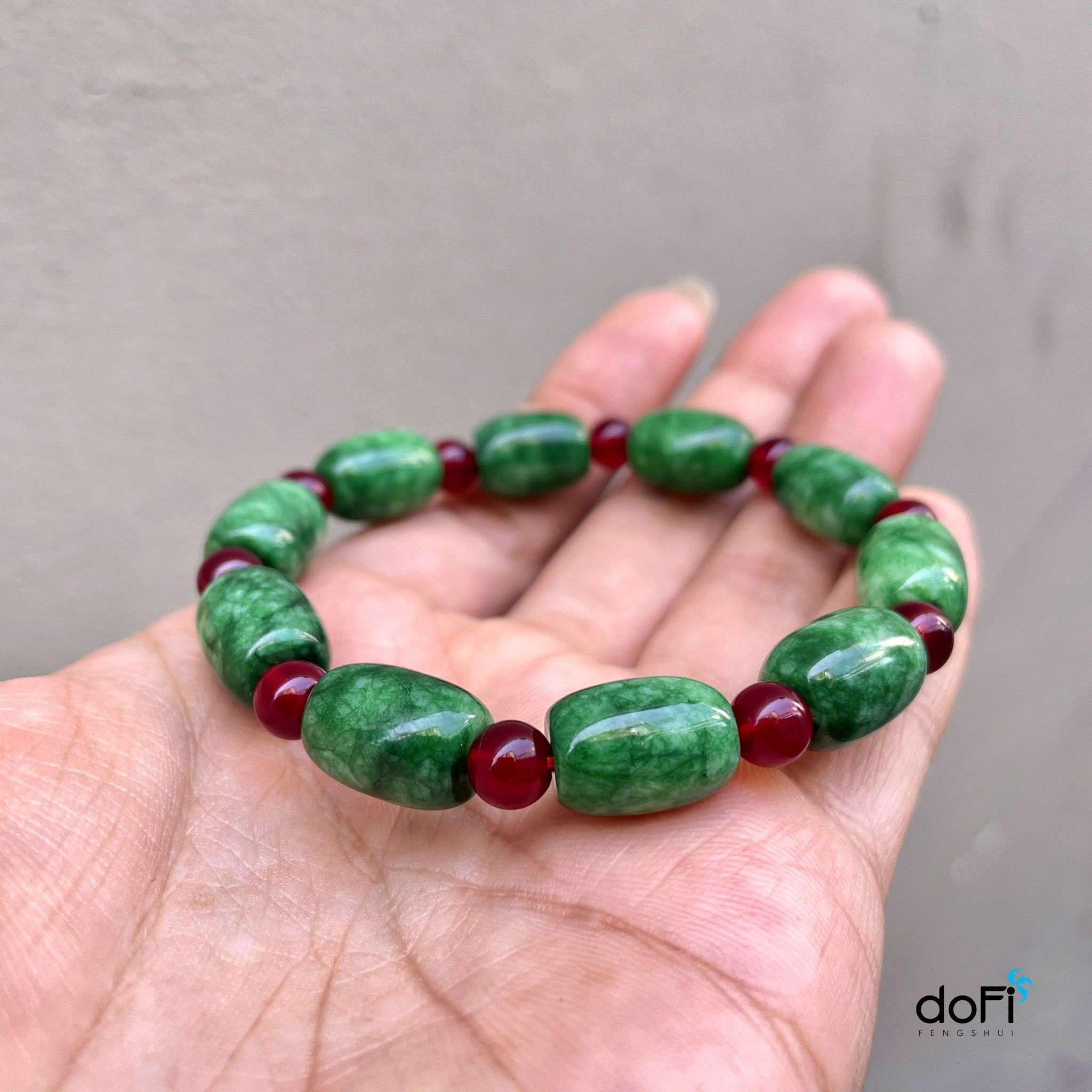  VÒNG LU THỐNG CẨM THẠCH PHỐI GARNET 8LI 