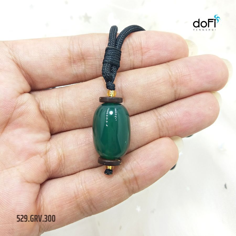  Lu Thống Đá Agate Xanh Lục - Dây Chuyền Vải 