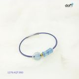  Vòng Tay Túi Tiền Phối Ngũ Lộc Đá Aquamarine 