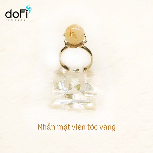  Nhẫn Mặt Viên Thạch Anh Tóc Vàng 