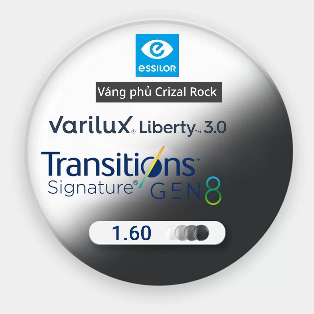 Tròng đánh Essilor Varilux Liberty 3.0 đặt Lab nước ngoài váng phủ Crizal Rock