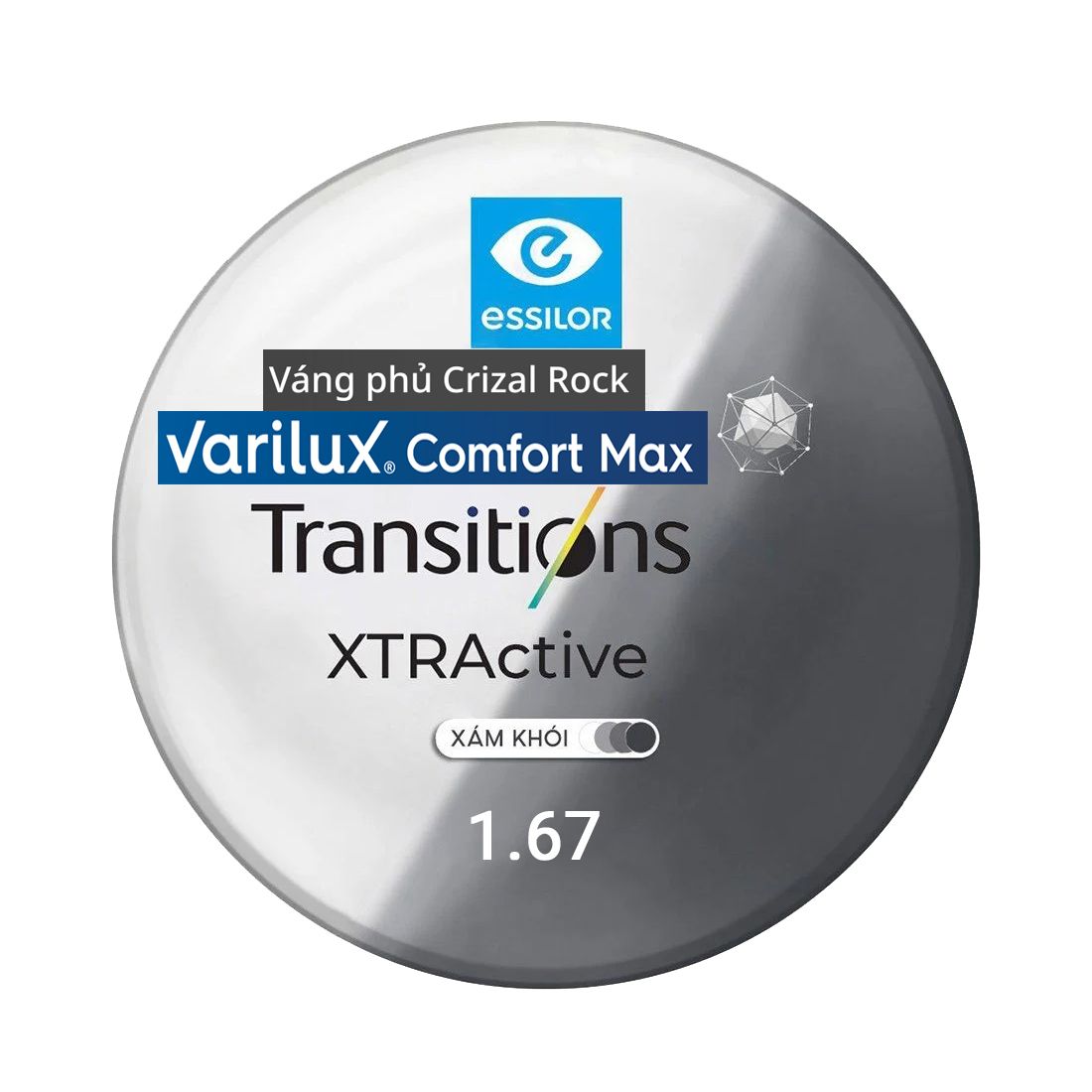 Tròng Đánh Essilor Varilux Comfort Max Váng Phủ Crizal Rock (Đặt Lab Nước Ngoài)