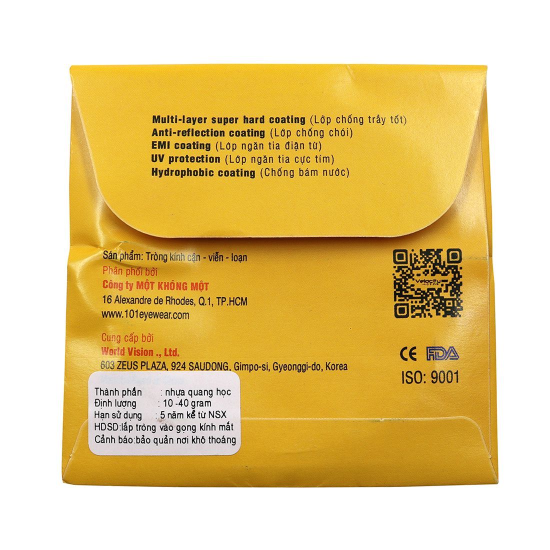 Tròng kính chính hãng Velocity Lens 1.56 HMC UV EMI