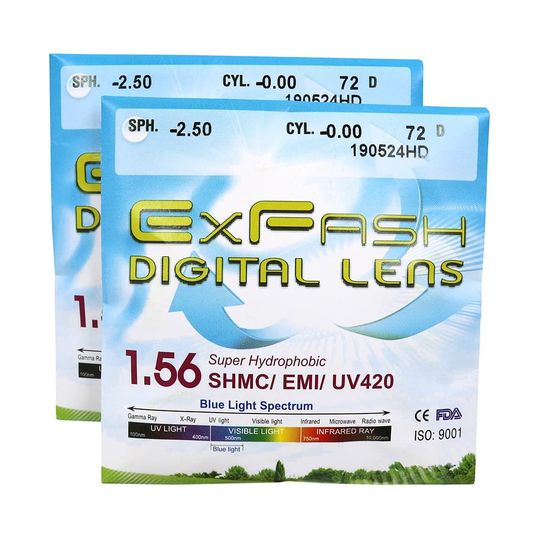 Tròng kính chính hãng Exfash Digitial Lens 1.56 SHMC UV 420 Blueray