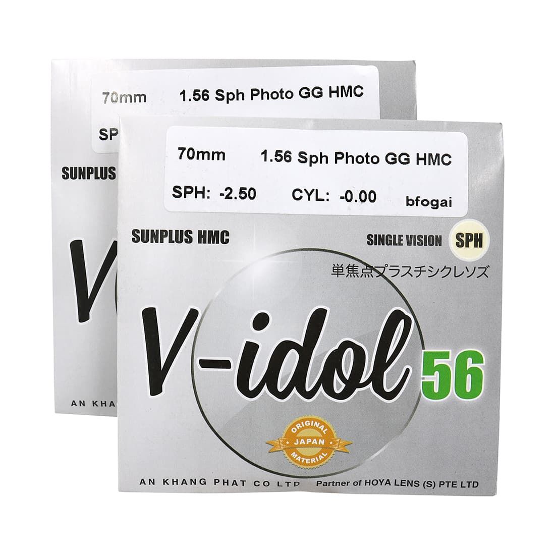 Tròng kính chính hãng V-idol 1.56 SunPlus