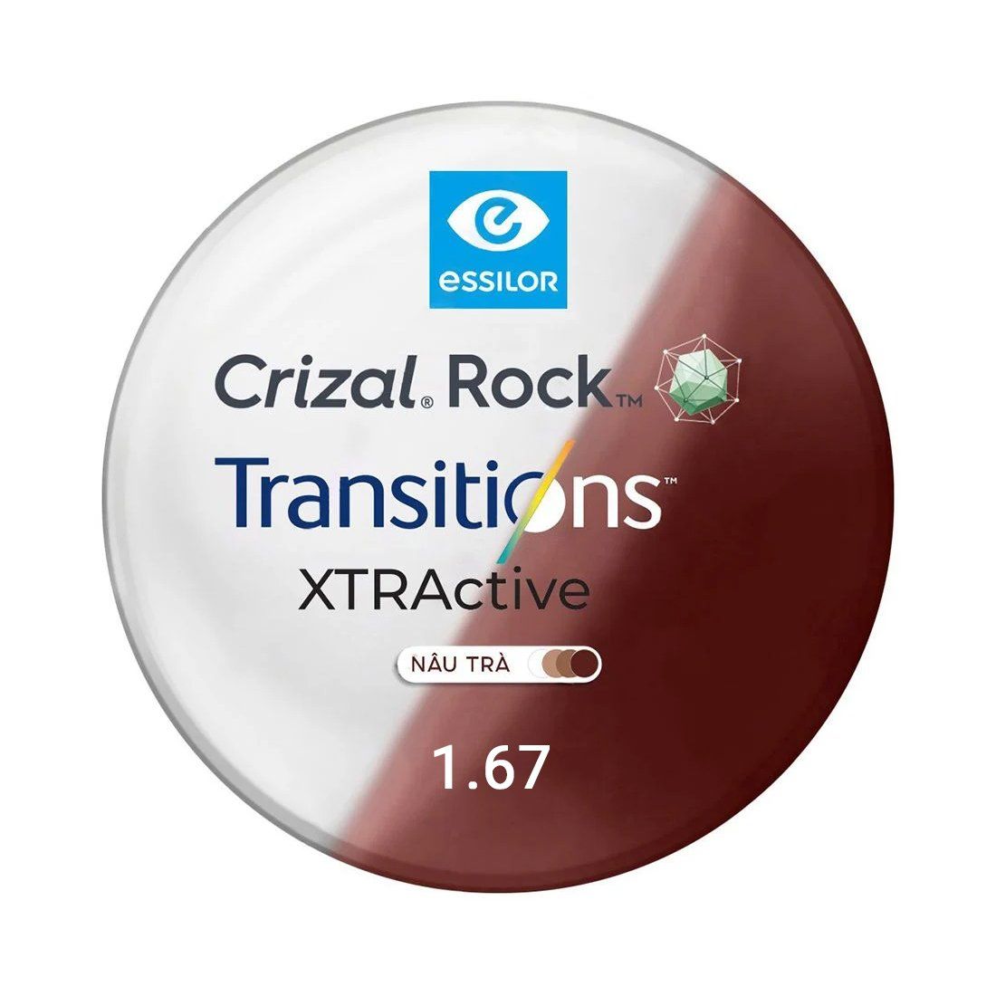 Tròng Đơn Essilor đánh váng Crizal Rock - Đủ Chiết Suất & Công Nghệ