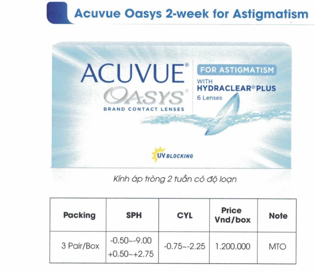  Kính áp tròng ACUVUE Oasys Astigmatism 