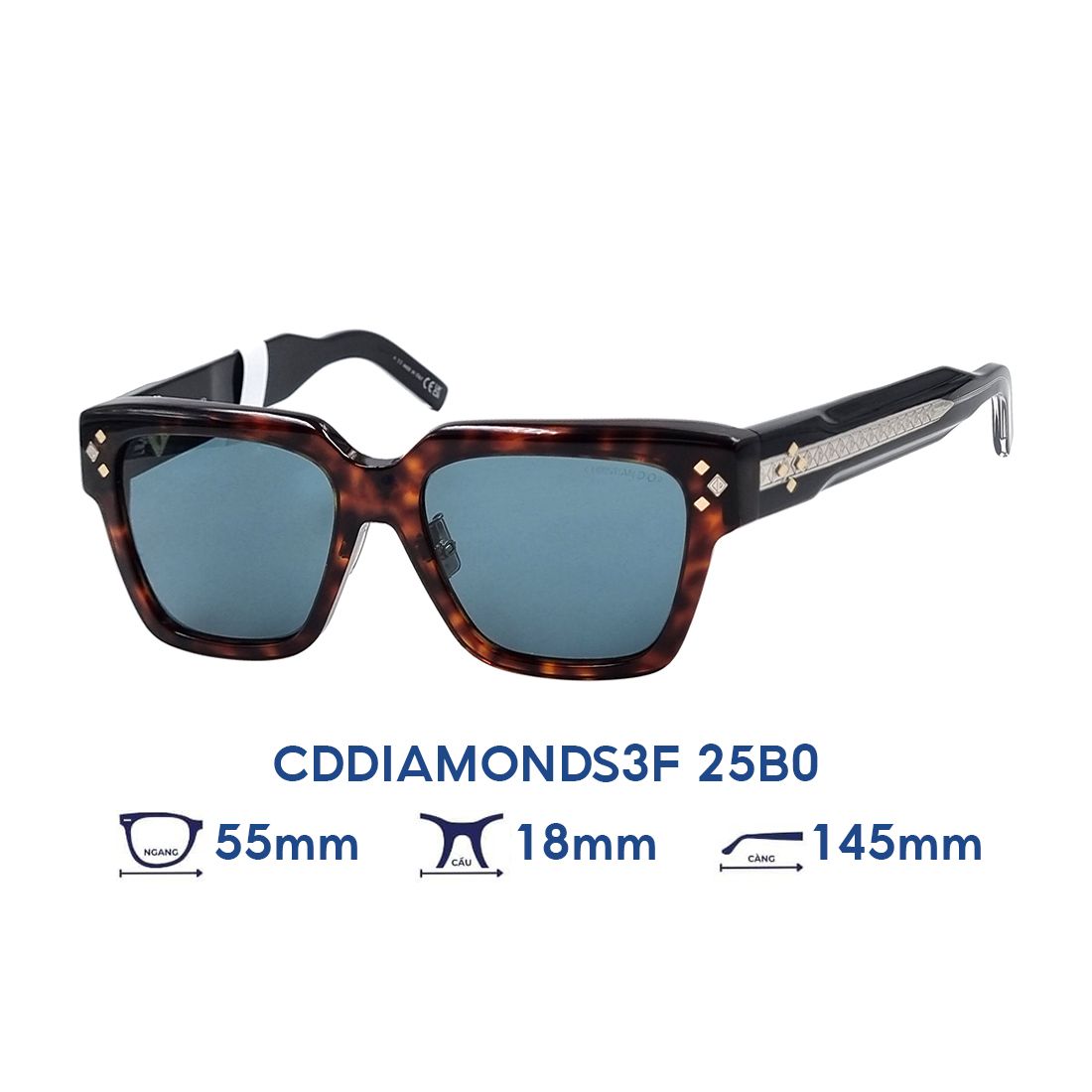 Kính mát DIOR CDDIAMONDS3F 25B0