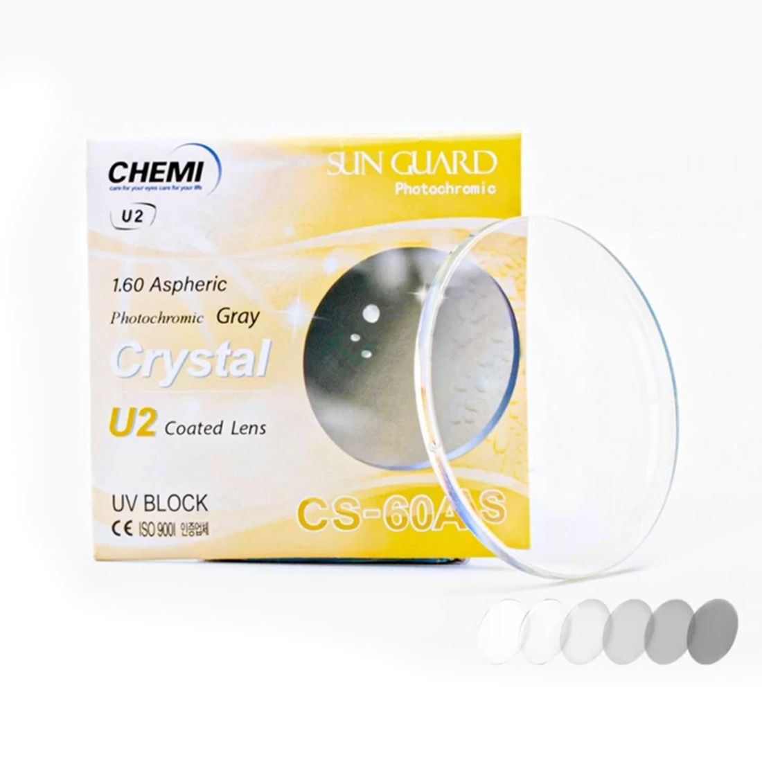 Tròng kính Chemi đổi màu khói Photo Gray Coated